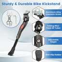 VECKUSON Kickstand for Kids Bike, Bicycle Kickstands Center Mount,  Bicycles Adjustable Aluminum Alloy Kickstands for 16-18-20inch Mountain Bike, Red