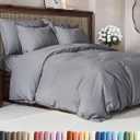 Duvet Cover Queen Size Set - Extra Soft Queen Duvet Cover 90" x 90" with 2 Pillow Shams - Hotel Luxury, Easy Care & Fade Free w/ Zipper Closures & Ties - All Season, Comfy & Breathable (Steel Blue) (06 - Steel Blue (No Comforter))