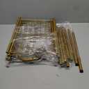 Hoctieon 3 Tier Mesh Style Shoe Rack, Entryway Shoe Shelf, Shoe Storage Organizer, Shoe Rack for Closet, Space Save for Bathroom, Garage, Hallway, Bedroom, Living Room, Gold