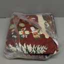 jinchan Round Christmas Rug for Living Room 5ft Circle Holiday Rug for Bedroom Printed Christmas Tree and Cabin 5'Winter Xmas Decor Washable Indoor Carpet for Dining Room Foyer Non-Slip Cabin Tails Maroon