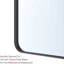 VocalStar Black Bathroom Mirror for Wall, 18 x 26 Inch Rounded Rectangle Metal Framed Bathroom Wall Vanity Mirror Farmhouse, 1/4-inch Shatterproof Glass | Ultra-Flush Hanging