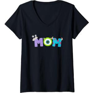 Womens Disney and Pixars Monsters, Inc. Mom Mothers Day Birthday V-Neck T-Shirt