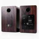 100W Bookshelf Speakers, Bluetooth 5.3, 24-Bit Optical, USB-C, 3.5mm AUX, Carbon-Fiber, Silk-Dome Tweeter, Powered Speakers for PC/Laptop/TV/Monitor, Dark Walnut Finish (Dark Walnut Finish)