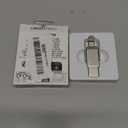 Amazon Basics 128GB USB Flash Drive, Thumb Drive Memory Stick with USB C and USB A Dual Ports, Champagne Silver