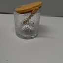 Glass Jars with Wooden Lids and Spoons set of 3,Clear Glass Coffee Containers with Scoop Decorative Kitchen Food Storage Jars for Coffee Beans,Tea,Nut Candy,Sugar,Bath Salts(17OZ/22OZ/27OZ)