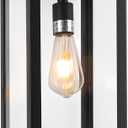 1 Pack 20" Large Outdoor Wall Lights with Closed Bottom - Black Outdoor Light Fixture Porch Lantern Wall Mounted, Waterproof Modern Exterior Wall Sconce Coach Lamps with Tempered Glass for House, E26, 1 Pack-20IN