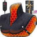 Neck and Shoulder Heating Pad: 2X Graphene Extra Hot Max 160 for Faster Deeper Pain Relief - 4H Auto Shut Off for Home Office Use - Machine Washable - Gifts for Dad Grandpa Husband (Black)