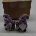 Hodao 2PCS Lavender Dream Gnome Set - Purple Fragrance Wonderland Journey Spring Swedish Tomte Elf Dwarf Figurines Summer Gnome Indoor Home Decor Gift (Lavender)