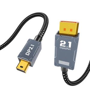 16K Mini DisplayPort to DisplayPort 80Gbps 2.1 Cable, [16K@60Hz, 8K@120Hz, 4K@144Hz/240Hz] HDR, DSC, G-Sync FreeSync, Mini DP for Laptop MacBook iMac Monitor (6.6FT)