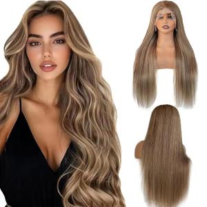 Munx Balayage Blonde Human Hair Wigs for Women Full Ends 13x6 HD Transparent Glueless Wigs 100% Real Human Hair Ombre Golden Brown and Blonde Highlighted Lace Front Wig Pre Plucked Hairline 22" (#6T6P18 Upgrade)