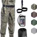 Foxelli Chest Waders Waterproof 2-ply Nylon/PVC Camo Hunting Fishing Waders for Men and Women with Boots 14