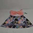 SHEKINI Women's Sexy Cutout One Piece Skirt Swimsuit Twist Front Ruched Swimdress Bathing Suit (1 Orange + Pink) X-Large