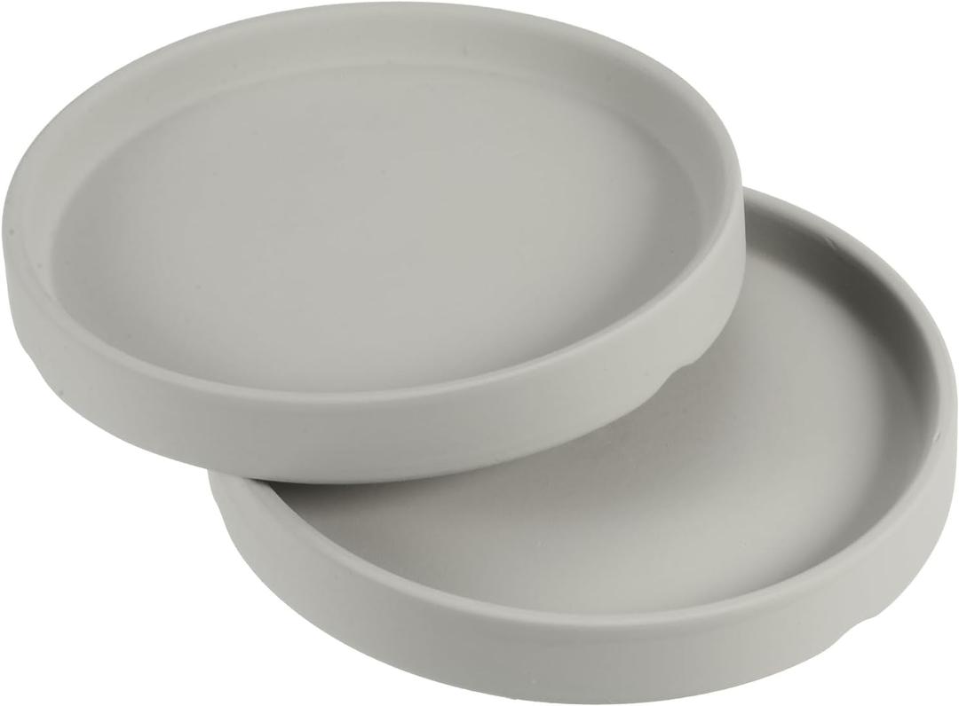 PATIKIL Plant Pot Saucers 4.5 Inch, 2 Pack Ceramic Round Flower Drip Tray for Indoor Outdoor, Gray