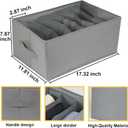 Fordonral Extra Large Clothes Closet Organizer 6 Compartments for Jean Sweater Sheets to Shirt - Divided Clothing Storage Boxes for Closet, Wordrobe, Bedroom, Shelf (4pc Gray)