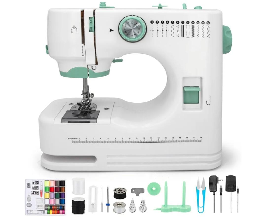 Xamanabu Sewing Machine for Beginners with 12 Built-in Stitches, 6 Included Feet, Portable Sewing Machine with Foot Pedal, High-Low Speeds