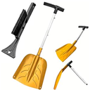 ARTIPOLY Snow Shovel with Ice Scraper & Brush, 1730'' Extendable with Lightweight Aluminum Handle, 3in1 Folding Collapsible Winter Shovel Snow Removal for Camping Car Emergency Outdoors Home Yellow