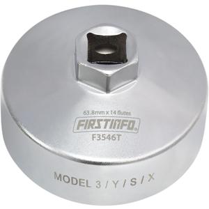 FIRSTINFO F3546T 1/2" Drive 63.8mm 14 Flutes Oil Filter Wrench, Compatible with Tesla