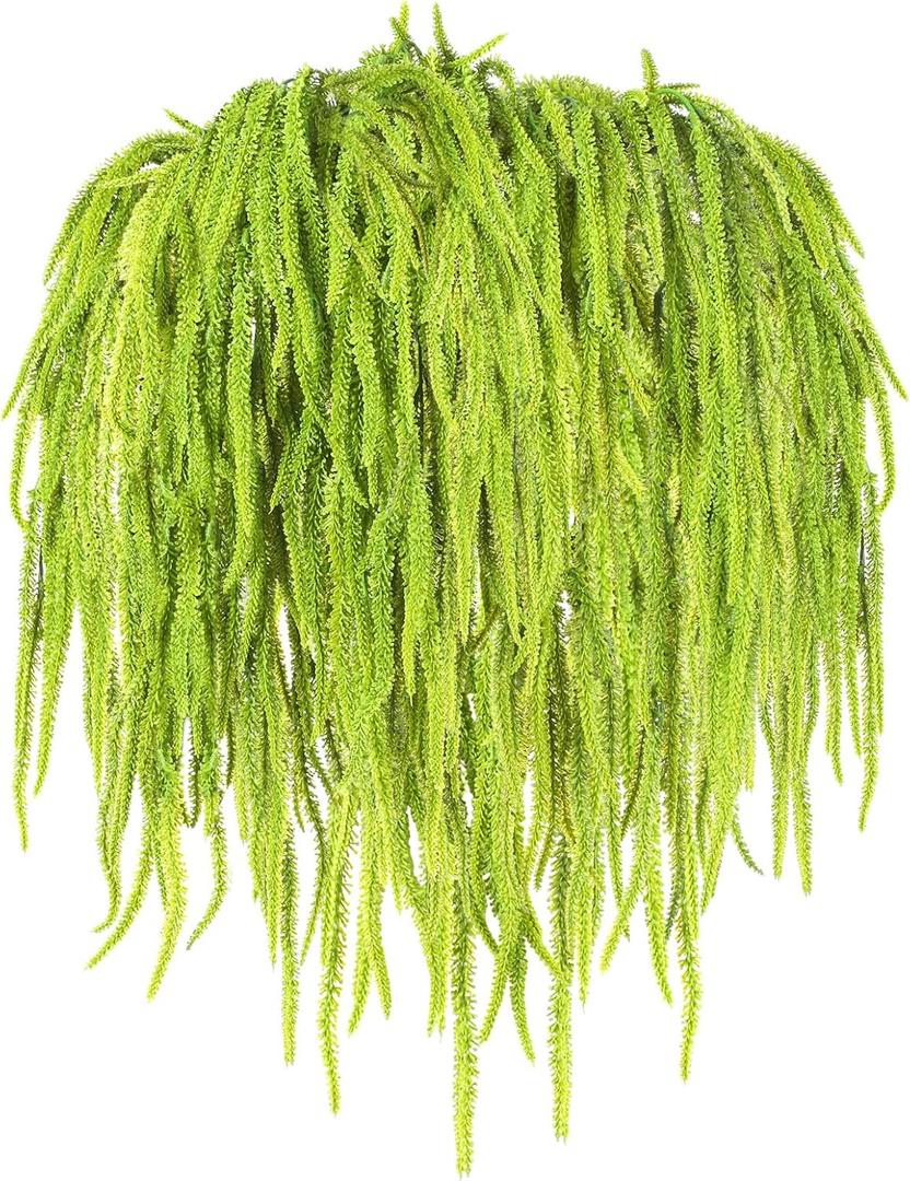 Suncalla 12 Pcs Amaranthus Artificial Flower Faux Amaranthus Hanging Plants for Wedding Arch DIY Bouquet Garland Preserved Wisteria Floral Arrangement Photo Props Party Supplies (Light Green,24 Inch)