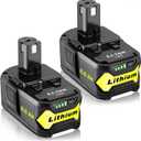 Replacement for Ryobi 18V Battery: 8.0Ah Replace Compatible with Ryobi Lithium Battery P107 P108 Cordless Power Tools with LED Indicator Light 2 Pack