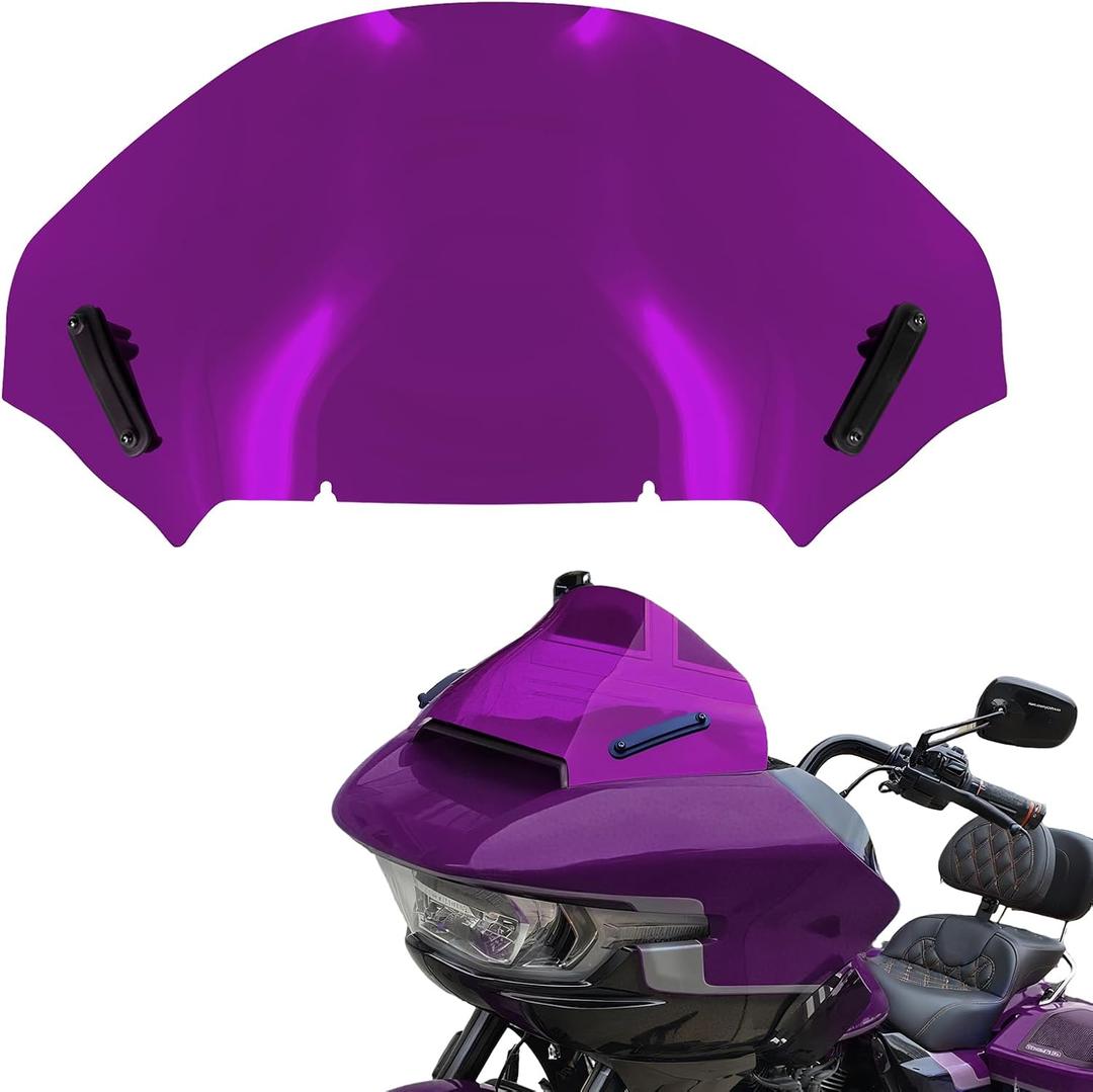 Motorcycle Windshield Windscreen Wind Splitter Fit for Harley Road Glide FLTRXSE 2023-later FLTRX FLTRXSTSE 2024-later for Dual Headlights Purple