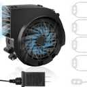 12V 1.2A Replacement Air Blower Fan for 5-9 FT Halloween Christmas Inflatables with 1.5A Adapter 5 LED Light Fans Outdoor Blow Up Motor Replacement Fan Blower Parts for Inflatables Yard Decorations