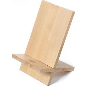 Bamboo Cell Phone Stand Cell Phone Stand for Desk Solid Wood Stands Wooden Holder Portable Wood Holder for Bed Compatible with Smart Tablet Desk with Charging Hole