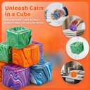 3 x Ice Cube Squishy Toys, Sensory Fidget Toy for Adults Kids | Squeeze Squishies Cube Stress Balls for Anxiety Class Prizes Party Favors Gifts Stocking Stuffers-Green