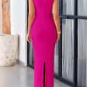 PRETTYGARDEN Women's 2026 Summer Formal Maxi Dresses Sleeveless One Shoulder Bodycon Ruched Mesh Wedding Guest Cocktail Dress (Pink, XL)