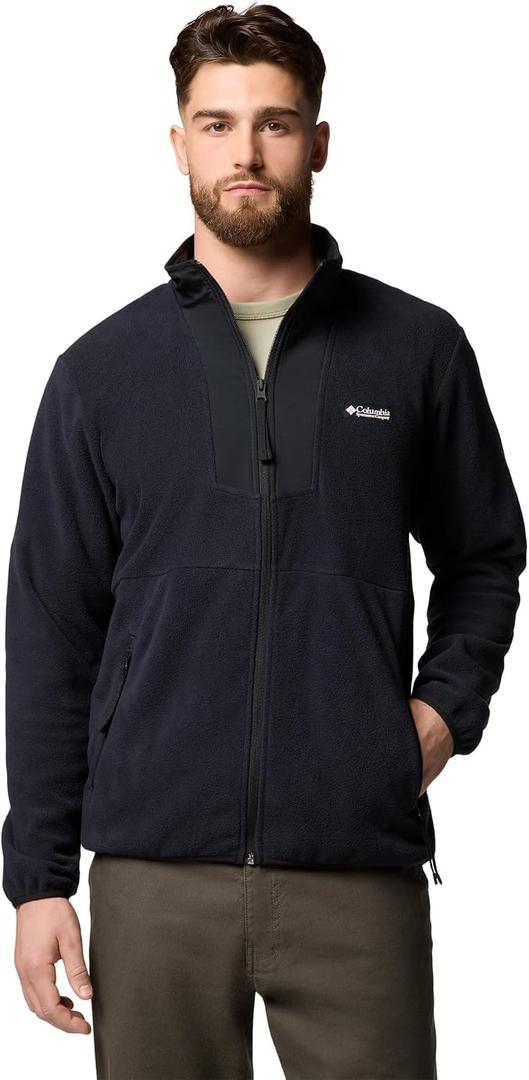 Columbia Mens Sequoia Grove Full Zip Fleece Jacket, Black, X-Large