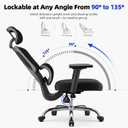 Office Chair Ergonomic Desk Chair Breathable Mesh Chair with Lumbar Support & Headrest, Black Office Chair 330 Lbs Home Computer Chair Thickened Cushion for Adults & Women (Small Chair)