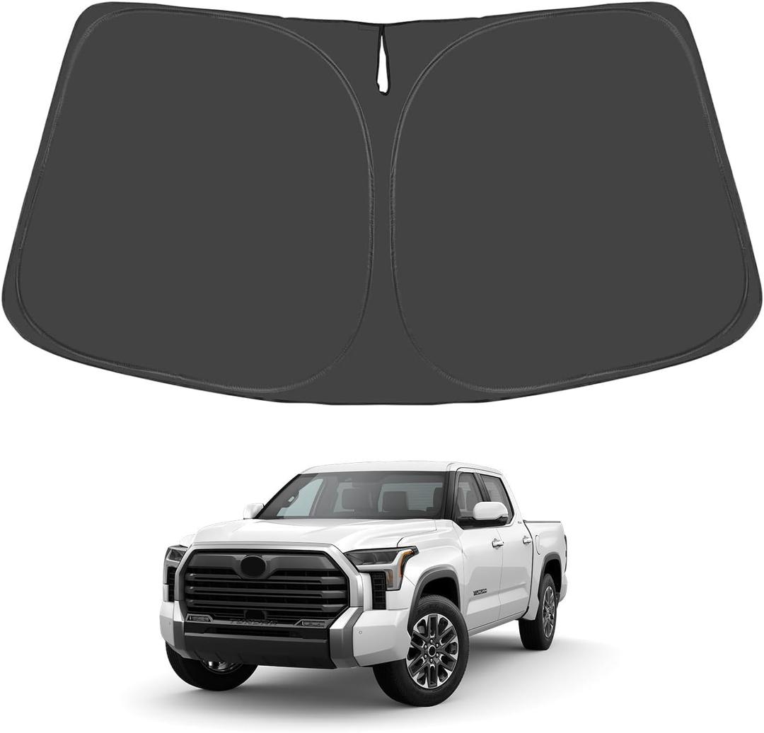 Proadsy Upgrade Windshield Sunshade Custom Fit Tundra 2025 2024 2023 2022 Limited SR5 Platinum TRD Pro Pickup Block Sun UV Shield Protector Foldable Front Window Shade Accessories (Tundra 2022-2024 2025)