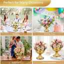 Gold Compote Vases for Centerpieces: 6.5 Inch, Set of 10