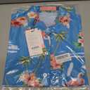 SSLR Big Girls Hawaiian Shirt Beach Tropical Summer Casual Short Sleeve Button Down Shirt, S