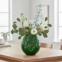 Sunddo Green Ceramic Vase, Large Round