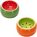 Hamiledyi 2PCS Hamster Bowl Ceramic Food Water Feeding Dish for Gerbil Mouse Rat Hedgehog Sugar Glider