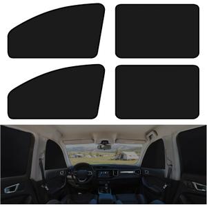 XCBYT Magnetic Car Window Shades 4 Pack - Blackout Side Window Sun Shade for Privacy & Car Camping, 99% UV Blocking Car Window Covers for Side Windows, Heat Protection Travel Shades for SUV Sedan