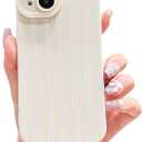 2 x Compatible with iPhone 15 Case Cute Aesthetic Striped Design for Girls Women,Soft Silicone Shockproof Protective Designed for iPhone 15 Case-White