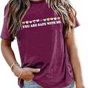 Pride Shirts for Women LGBT Rainbow Letter Print Tees Gay Pride Short Sleeve Casual Summer Top Blouse, M