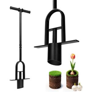 Bulb Planter Tool 34 Inch Standing, No Bend Long Handle