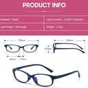 SODQW Office-Siren Blue Light Glasses for Women, Rectangle Frame, Y2K Small Eyewear, Anti Eyestrain Computer Glasses