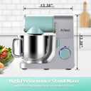 Aifeel Stand Mixer,6.5QT Tilt-Head Electric Stand Mixer,700W DC Motor with Low Noise, Kitchen Mixer with Dough Hook, Beater, Whisk, Dishwasher-Safe Attachments for Baking(Green/Silver)