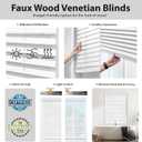 DEZ FURNISHINGS Cordless 2" Signature Faux Wood Blind, 28.5" W x 72" H, Embossed White