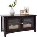 Shaker Cottage 36-Inch TV Stand  Media Console with Glass Cabinet, Adjustable Shelf, & Cord Management  Entertainment Center for Living Room or Bedroom by Alaterre Furniture (Espresso)