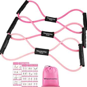 RENRANRING Figure 8 Fitness Resistance Bands with Handles - Exercise Tube Band Set of 3 for Arm and Shoulder Stretch, Rope 8 Word Elastic for Women and Men
