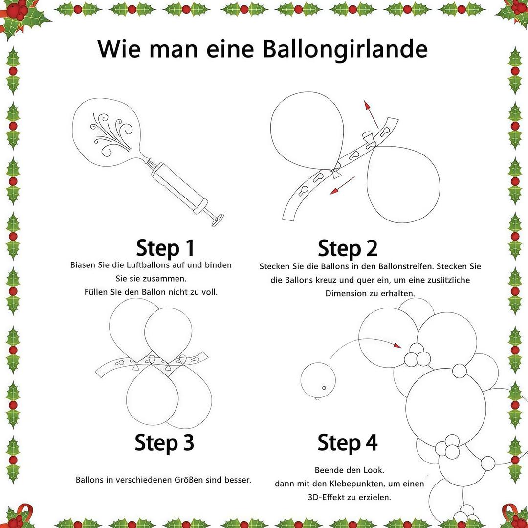 Christmas Balloon Arch Kit, Red Green Gold White, Candy Cane Peppermint Design with Snowmen and Gift Box Decorations