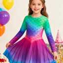 Funnycokid Girls Dress Size 5 Long Sleeve Kids Clothes