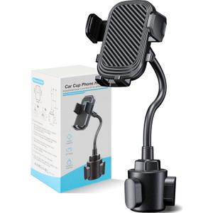 Stable Cup Phone Holder for Your Car, Universal Car Cup Cell Phone Holder for Car Mount Adjustable Gooseneck Cup Holder Cradle 360 Rotation for iPhone, Samsung, Google, All Smartphone Car Accessories