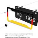 German Flag License Plate Frame Stainless Steels Patriotic Black Car Tag Holder Frames with 4 Holes and Screws 12 x 6 Inch Decoration for US Vehicles Standard for Women Men