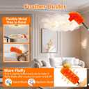 30FT High Reach Duster Cleaning Kit with 5-24 FT Extension Pole,High Ceiling Dusting and Window Cleaning Kit with Microfiber Feather Duster,Cobweb Duster,Ceiling Fan Duster,Window Squeegee Cleaner