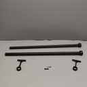 Black Curtain Rods for Windows 28 to 48", 1-Inch Blackout Curtain Rods with Aluminum Brackets and End Cap Finials, Adjustable Drapery Rods for Sliding Glass Door/Bedroom/Kitchen/Living Room Etc.